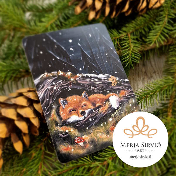 Ensilumi-joulukortti, tekstit&ouml;n