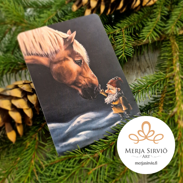 Joulun kosketus-joulukortti, tekstit&ouml;n