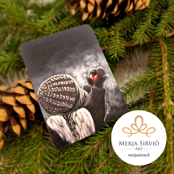 L&auml;mmin syd&auml;n-joulukortti, tekstit&ouml;n