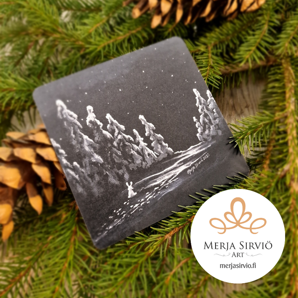 T&auml;hdet seuranani-joulukortti, tekstit&ouml;n