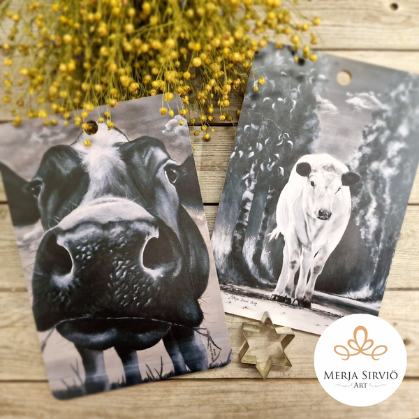 2. laatuinen Lehm&auml;t-leikkuulauta, koivuvaneri, kaksipuolinen