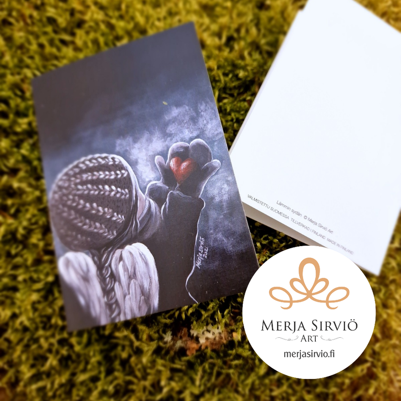 L&auml;mmin syd&auml;n-pikkukortti A7, taitettu