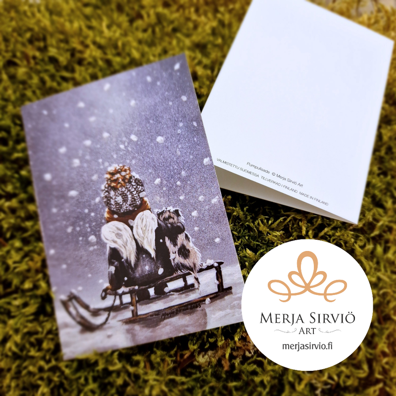 Pumpulisade-pikkukortti A7, taitettu