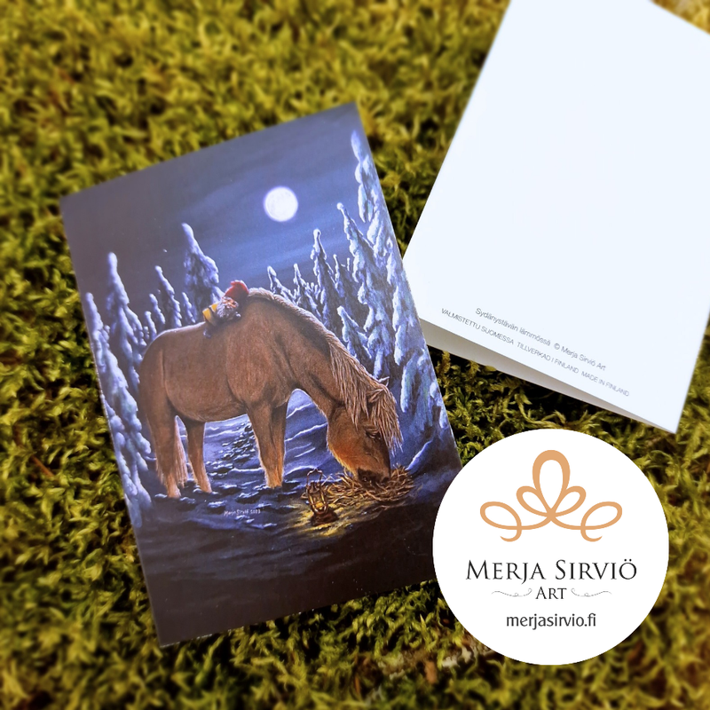 Syd&auml;nyst&auml;v&auml;n l&auml;mm&ouml;ss&auml;-pikkukortti A7, taitettu